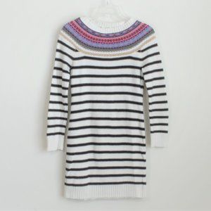 Pink Rose Striped Sweater Dress 3/4 Sleeve, Sz Med